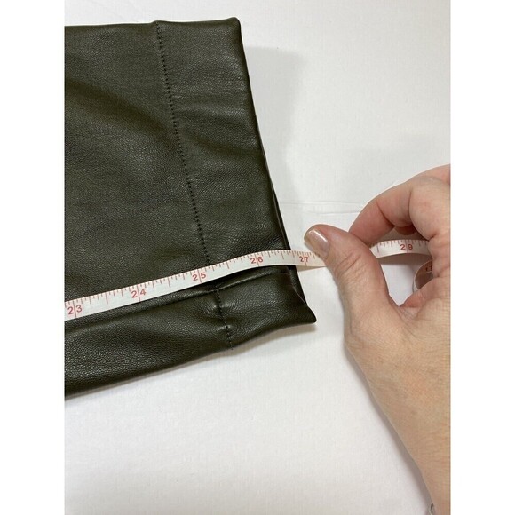 A New Day Target Faux Leather Pants Olive Green XS Pockets Elastic Waist Pull On - Picture 8 of 13